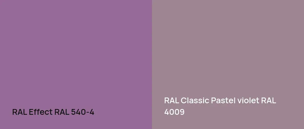 RAL Effect  RAL 540-4 vs RAL Classic  Pastel violet RAL 4009