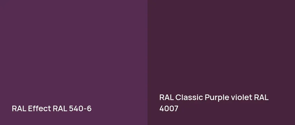 RAL Effect  RAL 540-6 vs RAL Classic  Purple violet RAL 4007