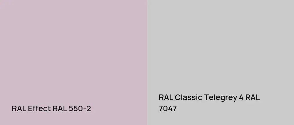 RAL Effect  RAL 550-2 vs RAL Classic Telegrey 4 RAL 7047