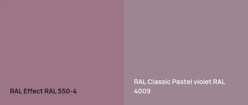 RAL Effect  RAL 550-4 vs RAL Classic  Pastel violet RAL 4009