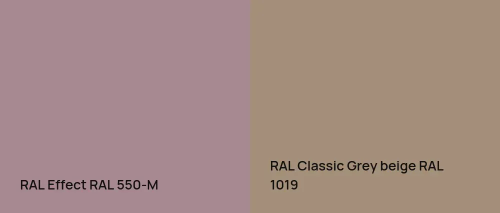 RAL Effect  RAL 550-M vs RAL Classic  Grey beige RAL 1019