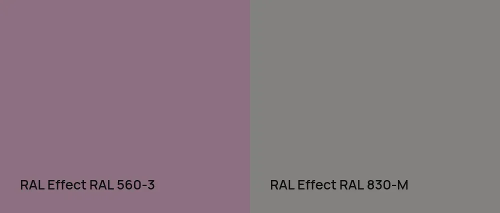 RAL Effect  RAL 560-3 vs RAL Effect  RAL 830-M