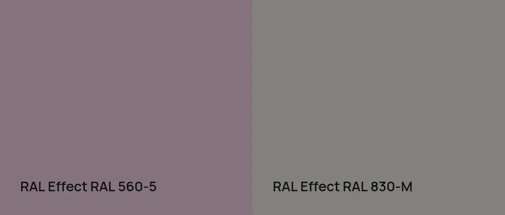RAL Effect  RAL 560-5 vs RAL Effect  RAL 830-M