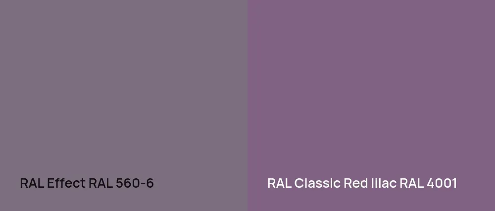 RAL Effect  RAL 560-6 vs RAL Classic  Red lilac RAL 4001