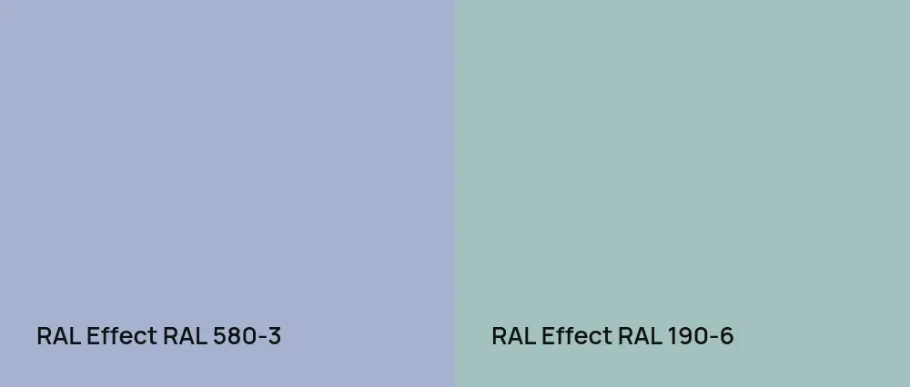 RAL Effect  RAL 580-3 vs RAL Effect  RAL 190-6