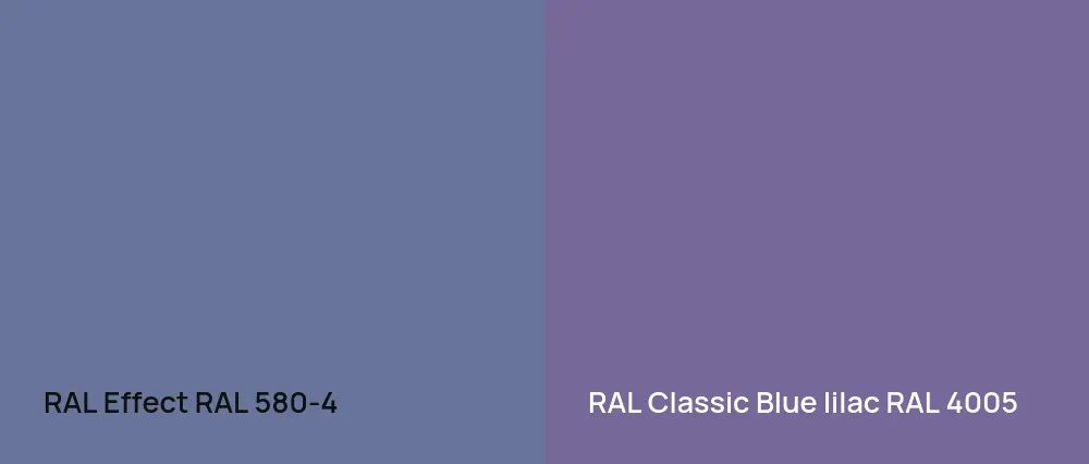 RAL Effect  RAL 580-4 vs RAL Classic  Blue lilac RAL 4005
