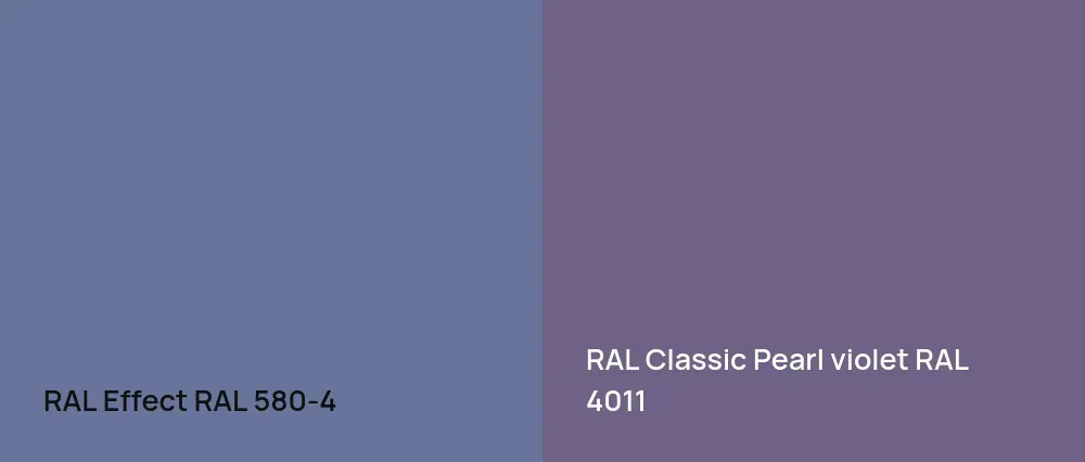 RAL Effect  RAL 580-4 vs RAL Classic  Pearl violet RAL 4011
