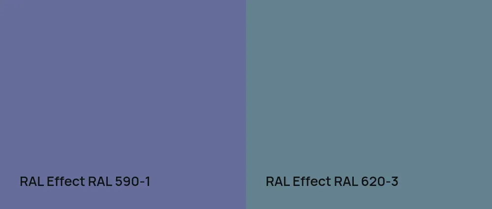 RAL Effect  RAL 590-1 vs RAL Effect  RAL 620-3
