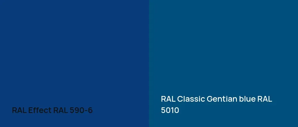 RAL Effect  RAL 590-6 vs RAL Classic  Gentian blue RAL 5010