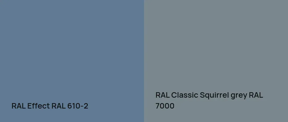RAL Effect  RAL 610-2 vs RAL Classic Squirrel grey RAL 7000