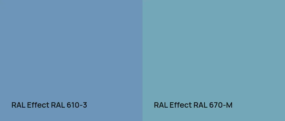 RAL Effect  RAL 610-3 vs RAL Effect  RAL 670-M