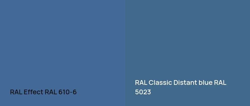 RAL Effect  RAL 610-6 vs RAL Classic  Distant blue RAL 5023
