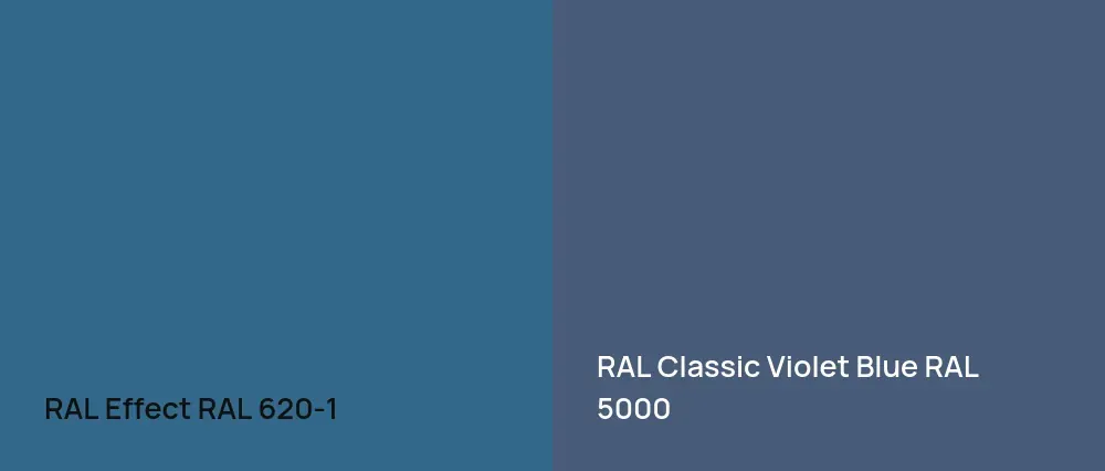 RAL Effect  RAL 620-1 vs RAL Classic Violet Blue RAL 5000