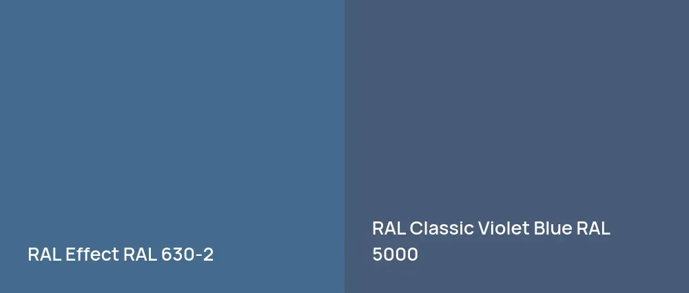 RAL Effect  RAL 630-2 vs RAL Classic Violet Blue RAL 5000