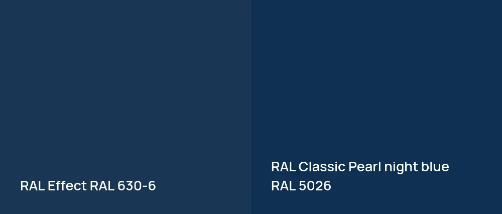 RAL Effect  RAL 630-6 vs RAL Classic  Pearl night blue RAL 5026
