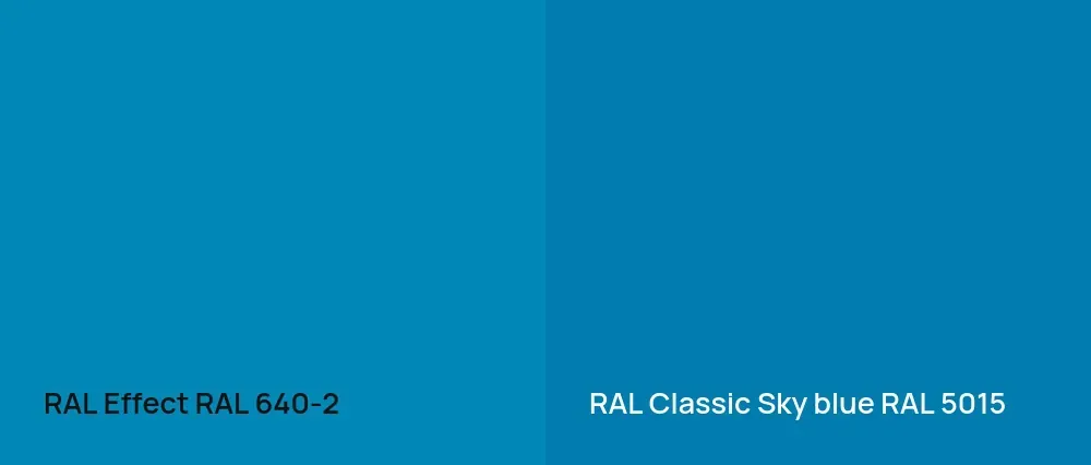 RAL Effect  RAL 640-2 vs RAL Classic  Sky blue RAL 5015