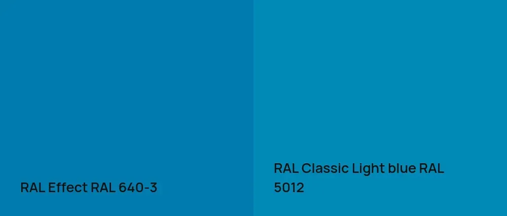RAL Effect  RAL 640-3 vs RAL Classic Light blue RAL 5012