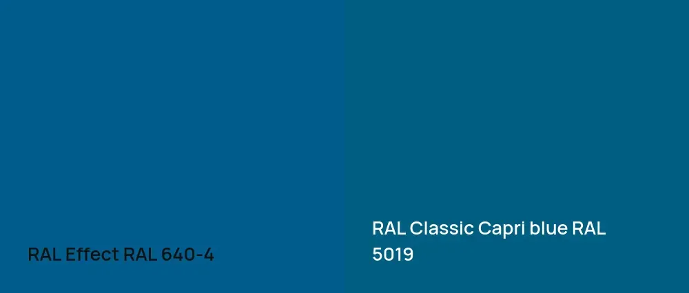 RAL Effect  RAL 640-4 vs RAL Classic  Capri blue RAL 5019