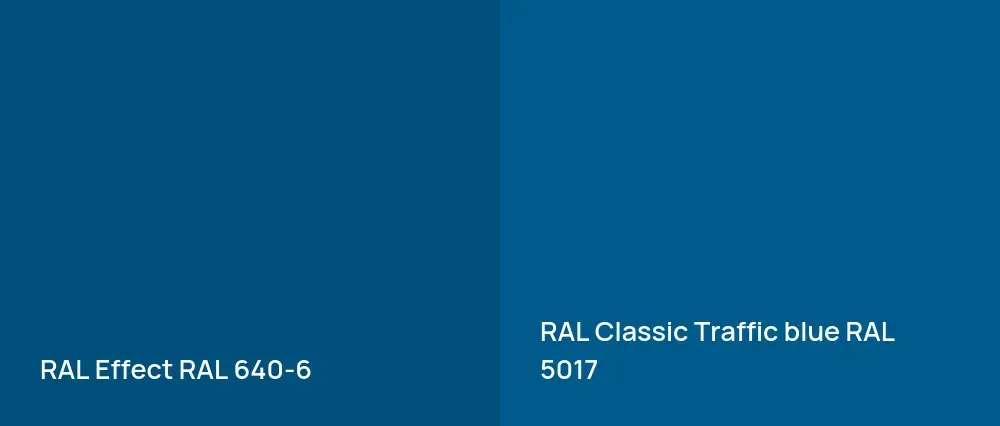 RAL Effect  RAL 640-6 vs RAL Classic  Traffic blue RAL 5017