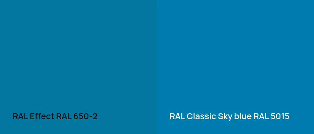 RAL Effect  RAL 650-2 vs RAL Classic  Sky blue RAL 5015