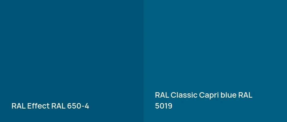 RAL Effect  RAL 650-4 vs RAL Classic  Capri blue RAL 5019