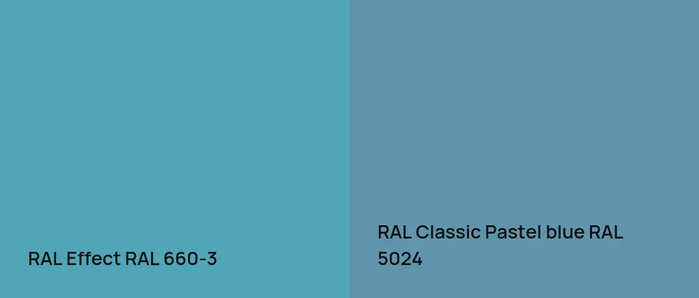 RAL Effect  RAL 660-3 vs RAL Classic Pastel blue RAL 5024