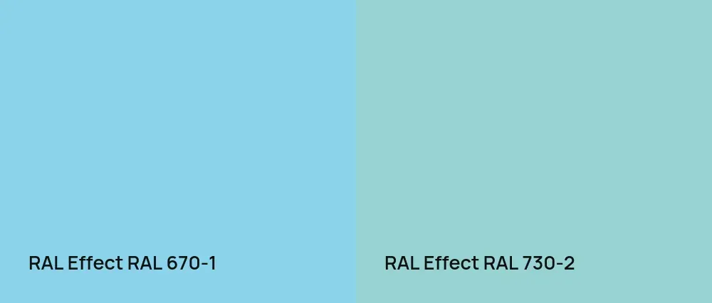 RAL Effect  RAL 670-1 vs RAL Effect  RAL 730-2