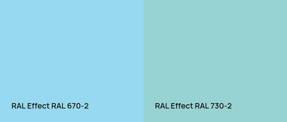 RAL Effect  RAL 670-2 vs RAL Effect  RAL 730-2