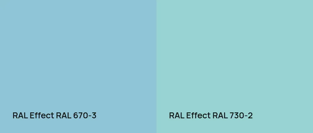 RAL Effect  RAL 670-3 vs RAL Effect  RAL 730-2