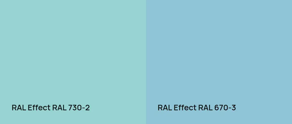 RAL Effect  RAL 730-2 vs RAL Effect  RAL 670-3