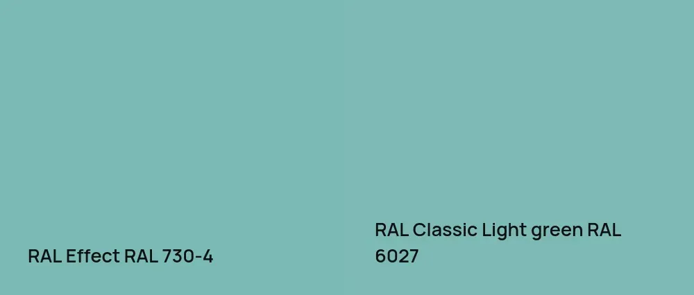 RAL Effect  RAL 730-4 vs RAL Classic  Light green RAL 6027