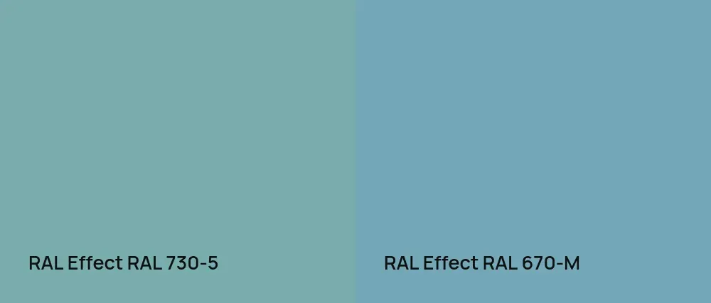 RAL Effect  RAL 730-5 vs RAL Effect  RAL 670-M