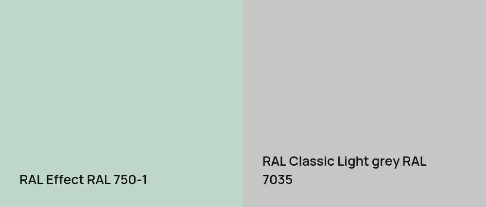 RAL Effect  RAL 750-1 vs RAL Classic  Light grey RAL 7035