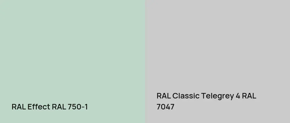 RAL Effect  RAL 750-1 vs RAL Classic Telegrey 4 RAL 7047