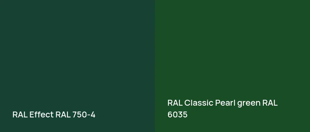 RAL Effect  RAL 750-4 vs RAL Classic  Pearl green RAL 6035