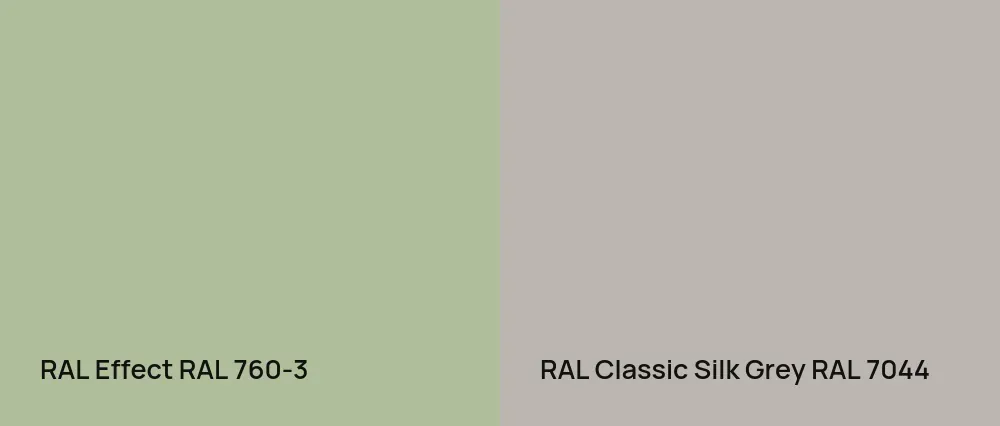 RAL Effect  RAL 760-3 vs RAL Classic Silk Grey RAL 7044