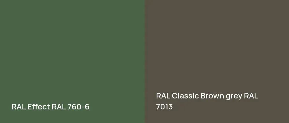 RAL Effect  RAL 760-6 vs RAL Classic  Brown grey RAL 7013