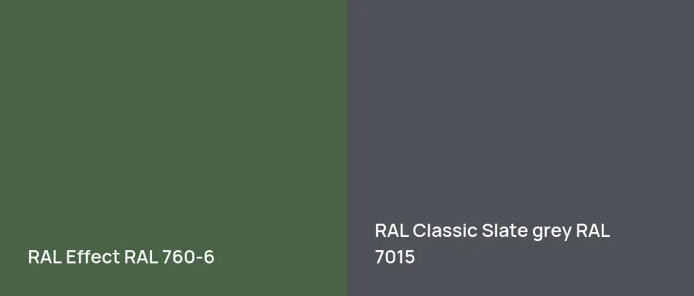 RAL Effect  RAL 760-6 vs RAL Classic  Slate grey RAL 7015