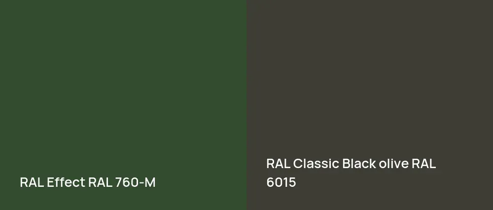RAL Effect  RAL 760-M vs RAL Classic  Black olive RAL 6015