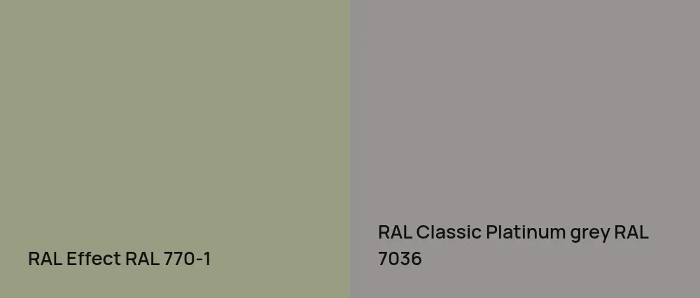 RAL Effect  RAL 770-1 vs RAL Classic  Platinum grey RAL 7036