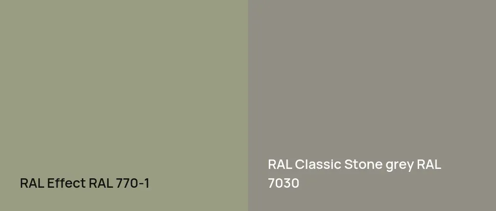 RAL Effect  RAL 770-1 vs RAL Classic  Stone grey RAL 7030