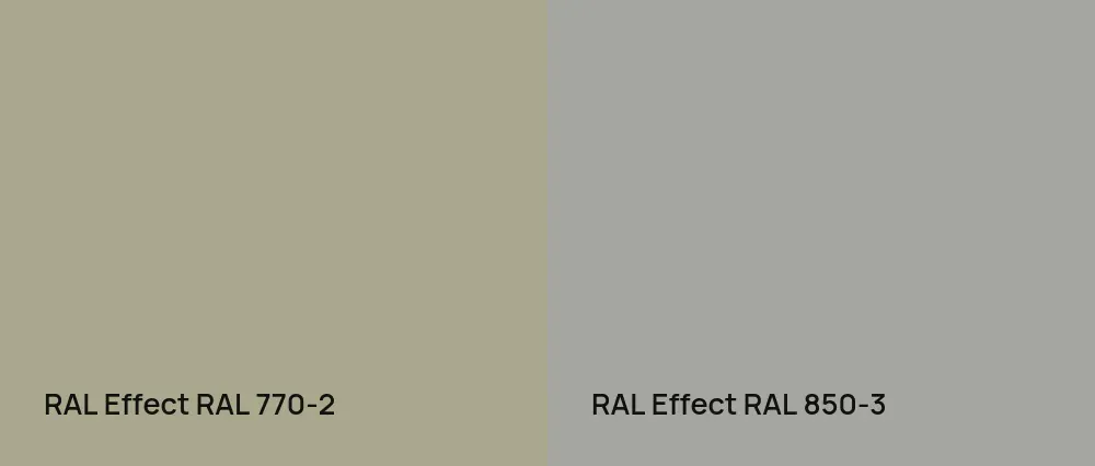 RAL Effect  RAL 770-2 vs RAL Effect  RAL 850-3