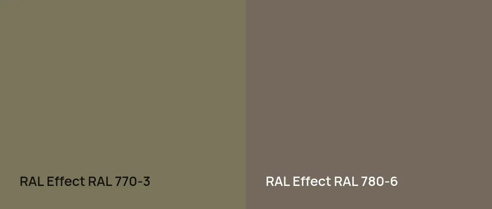 RAL Effect  RAL 770-3 vs RAL Effect  RAL 780-6