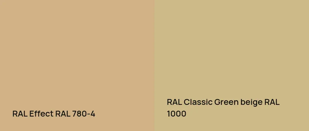 RAL Effect  RAL 780-4 vs RAL Classic Green beige RAL 1000
