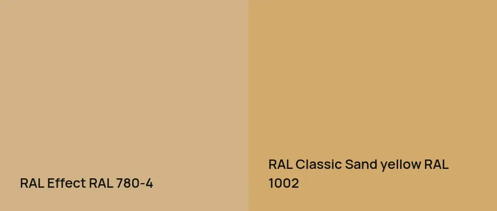 RAL Effect  RAL 780-4 vs RAL Classic  Sand yellow RAL 1002