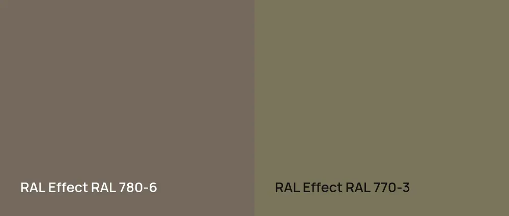RAL Effect  RAL 780-6 vs RAL Effect  RAL 770-3