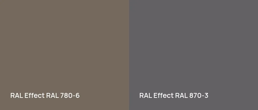 RAL Effect  RAL 780-6 vs RAL Effect  RAL 870-3