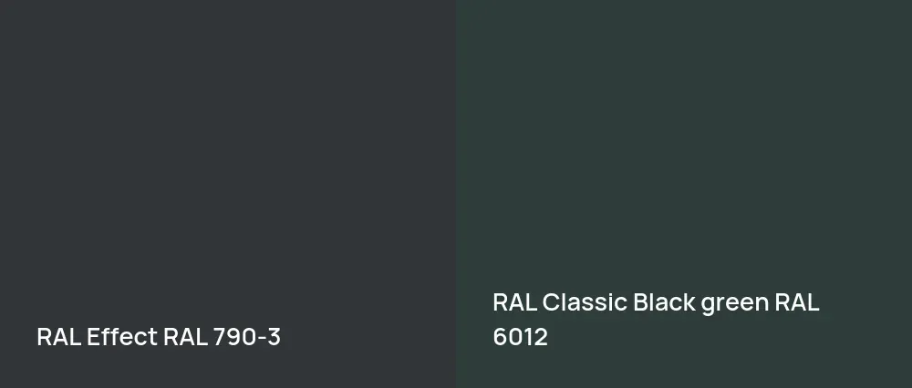 RAL Effect  RAL 790-3 vs RAL Classic  Black green RAL 6012