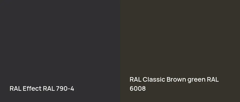 RAL Effect  RAL 790-4 vs RAL Classic  Brown green RAL 6008
