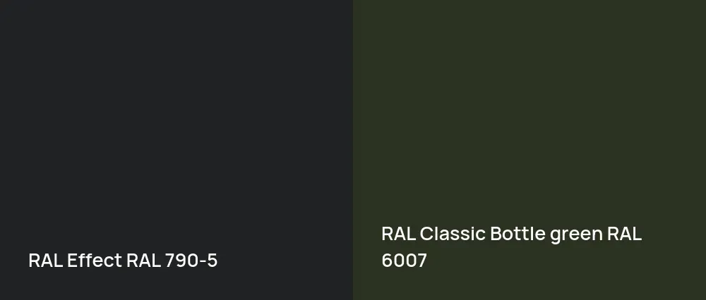 RAL Effect  RAL 790-5 vs RAL Classic  Bottle green RAL 6007